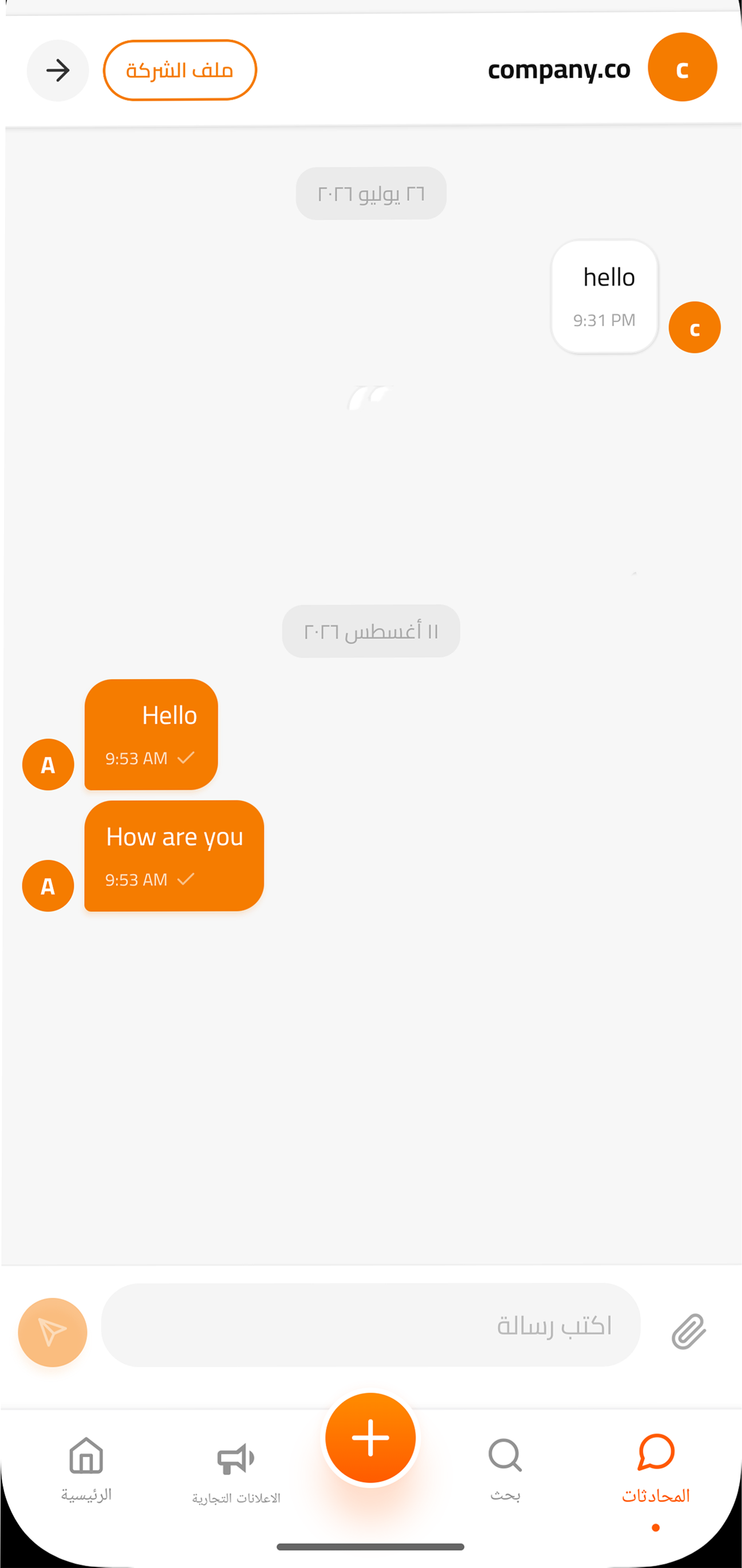 Step 3 Chat Screen Mockup